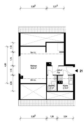 #WHG1 Gemütliche 1 Raum Dachgeschosswohnung Schorfheide Wohnung