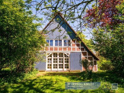 Idyllisches Reetdachhaus mit Teich und traumhaftem Grundstück