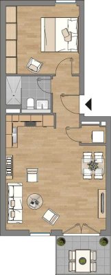 IHR NEUES ZUHAUSE! Sonnige 2-Zimmer OG- Wohnung, EBK in Mainz-Laubenheim