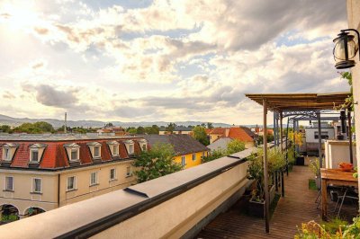 Exklusive Dachgeschosswohnung mit 80m² Panorama-Terrasse nähe Schlosspark Laxenburg