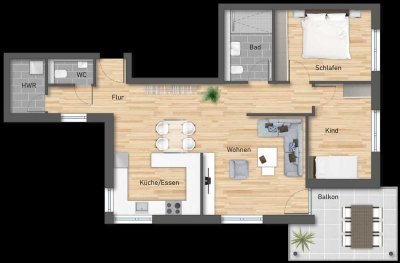 3-Zimmer-Wohnung B08