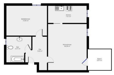 Helle Dachgeschosswohnung in Röhrmoos