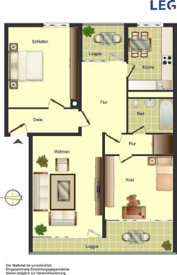 Demnächst frei! 3-Zimmer-Wohnung in Ratingen West