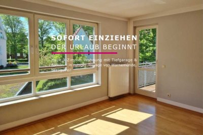 Helle 3-Zimmer-Wohnung mit Balkon & Tiefgarage – in ruhiger Toplage von Warnemünde, bezugsfrei