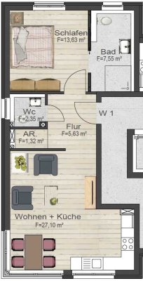 Neuwertige 2-Zimmer Wohnung mit Erstbezug 2026 in Unna