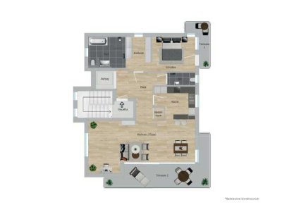 Luxuriöses Penthouse in Top Lage mit 2 Terrassen