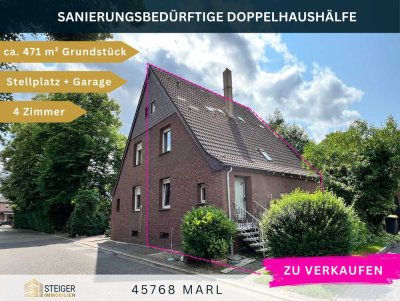 Doppelhaushälfte für Handwerker auf großem Kaufgrundstück