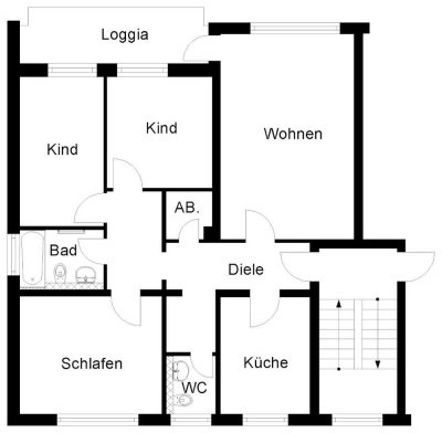 4-Zimmer-Wohnung in der Nähe des Nordparks