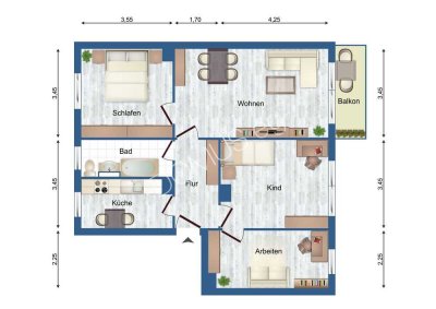 Nachmieter gesucht. Renovierte 4 Zimmer mit Balkon und Einbauküche!