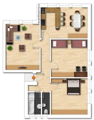 3 Zimmer Wohnung mit Garage