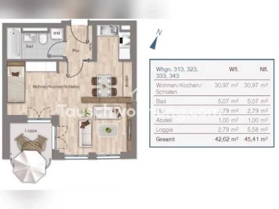 Tauschwohnung: Helle und gemütliche Wohnung für Einzelperson/Parchen