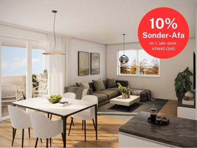 **KfW-40-QNG**Großzügig! Durchdachte Neubau-Eigentumswohnung mit herrlichem Sonnenbalkon