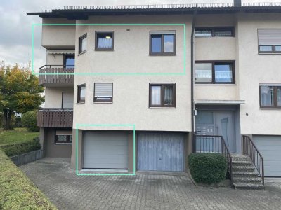 Teilrenovierte 3,5-Zi-Wohnung in Ellhofen mit Balkon + Garage