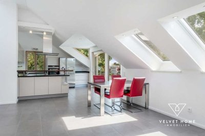 Stilvolle 3 ZKB Maisonette mit Dachterrasse, EBK, SP & Sauna – schöne Lage in Augsburg-Göggingen