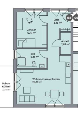 NEUBAU-ERSTBEZUG: Gemütliche 2-Zimmer Wohnung mit Südwest-Balkon und Stellplatz! KFW 55!