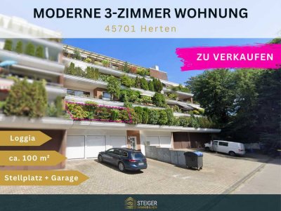 Helle 3-Zimmerwohnung mit großer süd-west Loggia in Herten-Westerholt!