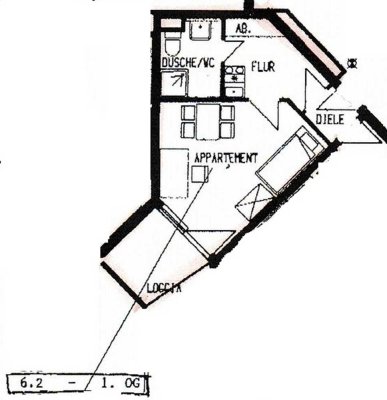 Schönes 1 Zimmer-Appartement  1. Etage nähe Uni von privat zu verkaufen