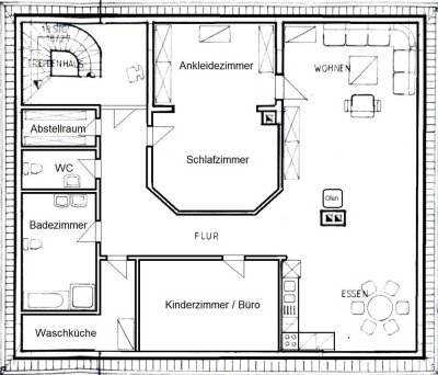 Geräumige und gepflegte 3-Zimmer-DG-Wohnung mit Einbauküche