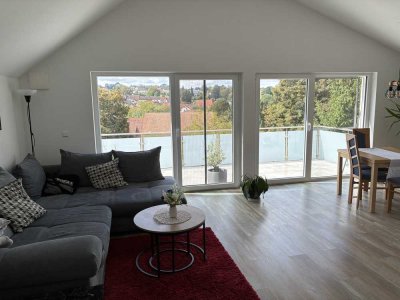 Moderne lichtdurchflutete möblierte Wohnung über den Dächern Gondelsheim