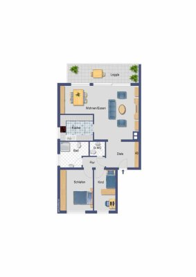 3 Zimmer Wohnung mit Balkon in Essen-Stadtwald