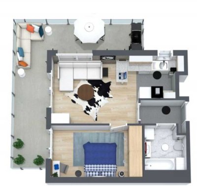 Renovierte 2-Zimmer-Wohnung mit Balkon in Günzburg