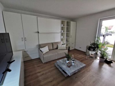 Geschmackvolle, neuwertige 1-Zimmer-Erdgeschosswohnung mit Balkon und EBK in Oberhausen
