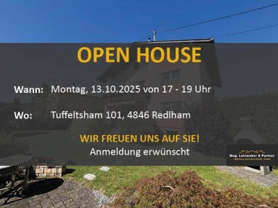 OPEN HOUSE! Großzügiges leistbares Wohnhaus mit 3 getrennte Wohneinheiten, Traumgarten, Doppelgarage und vielen Parkplätzen Tuffeltsham in Redlham