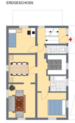 GERLINGEN - EG-WOHNUNG MIT GARTENANTEIL, EBK, RUHIGE LAGE, ZENTRUMSNAH. FÜR PAAR.