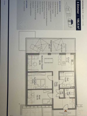 Exklusives Penthouse mit 3 Zimmern und Balkon in Königsbrunn