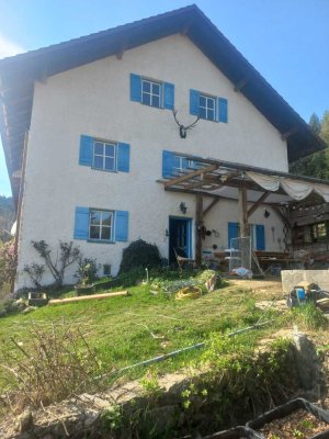Panoramablick und eigene Quelle in sonniger Alleinlage - Bauernhaus mit viel Potential