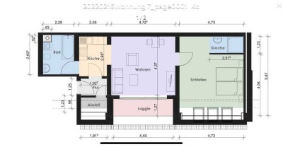 Nachmieter gesucht 2-Raum-Wohnung mit Küche, Bad und Loggia