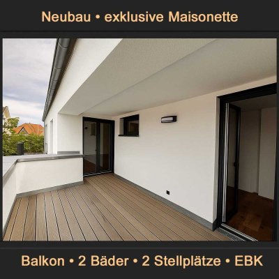 Edle Maisonette-Wohnung mit großem Balkon, Einbauküche, 2 Bädern, Lift, 2 TG-Stellplätzen