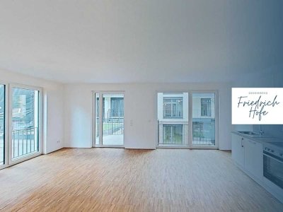 Lichtdurchflutete 2-Zimmer-Wohnung mit Einbauküche und Balkon im Neubauquartier 'Großherzog Fried...