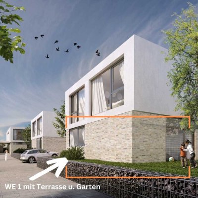 Attraktive 3-Zi-Gartenwohnung m. großer Terr. & Garten, überdachter Stellplatz!