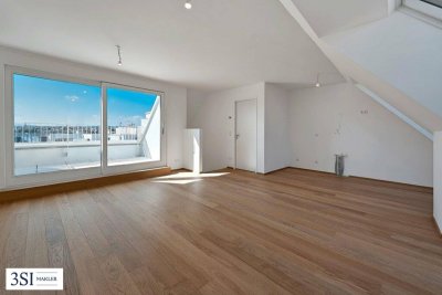 The Temptation: Familienfreundliches Dachgeschoß mit Terrasse und Grünblick nahe dem Kutschkermarkt