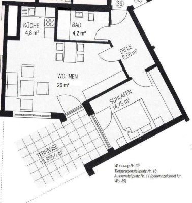 Modernisierte 2-Zimmer-EG-Wohnung in Merching