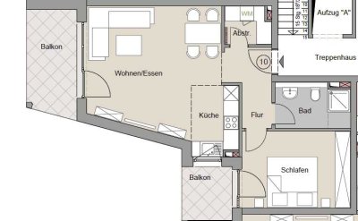Helle 2-Zimmer-Wohnung mit 2 Balkonen in Henstedt-Ulzburg