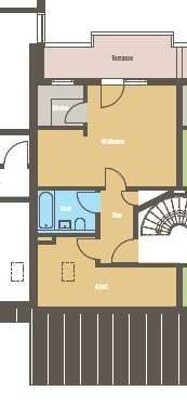 1,5 ZKB Dachgeschoss mit großem Balkon - für Single Haushalte