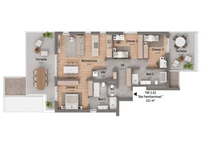 1210, Langenzersdorfer Straße, In Strebersdorf am Fuße des Bisambergs, 4-Zimmer-Eigentumswohnung