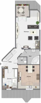 Neu sanierte 3-Raum-Maisonettewohnung in idyllischer Lage