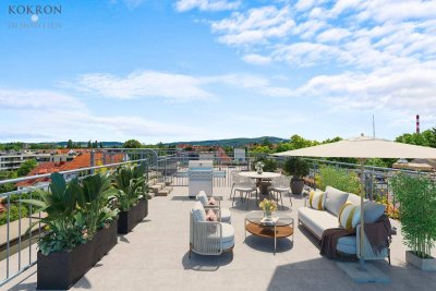 Großzügige Paarwohnung mit Dachterrasse-zentral gelegen-eigener KFZ Stellplatz-grandioser Fernblick