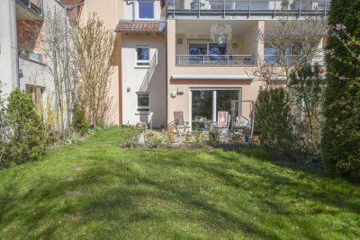 Wohnen mit Gartenidylle – 4-Zi.-ETW im EG mit Hobbyraum in Erlangen-Sieglitzhof