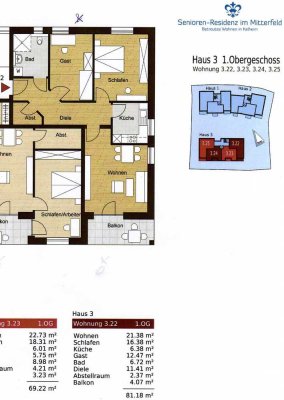 Nur für Senioren: 3-Zimmer-Wohnung mit Balkon im Betreuten Wohnen