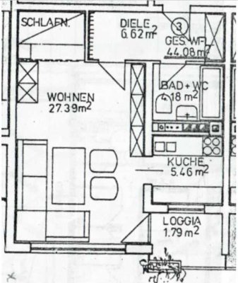 Gepflegtes 1-Zimmer-Apartment mit Loggia incl. Alpenblick in Grafing Bahnhof