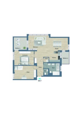 Moderne 3,5-Zimmer-Wohnung im Neubau – Ihr neues Zuhause im Dachgeschoss in Alfdorf! Wohnung Nr. 7