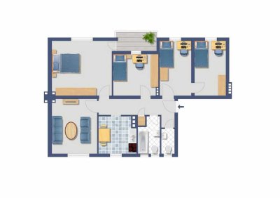 Sanierte Wohnung mit 5 Zimmern und Balkon - provisionsfreier Verkauf