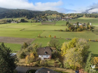 Charmantes Massivhaus mit rund 2.000 m² Baugrund in idyllischer Lage von Villach