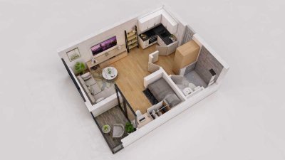 Erstbezug nach Sanierung: Exklusive 1-Zimmer-Wohnung in Senden