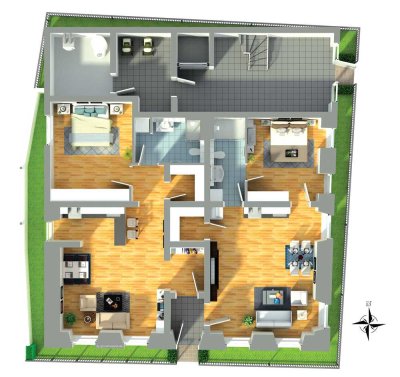 Barrierefreie 2 Zimmer Wohnung W1 im EG rechts
