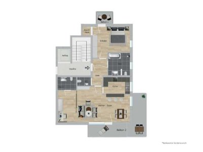 TOP Moderne 3-Zimmer-Wohnung mit zwei Balkonen